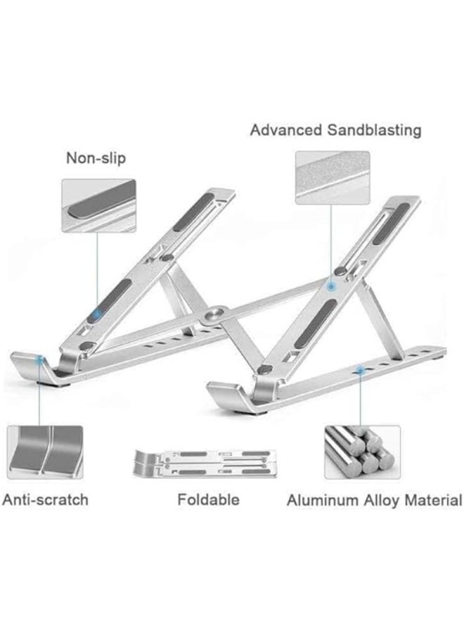 Laptop stand and holder – rust-resistant metal with anti-slip silicone – adjustable height – versatile - Image 2